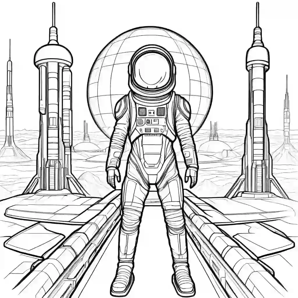 Future Mars Colonies coloring pages